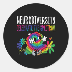 Sticker Rond Neurodiversité Sensibilisation sur l'autisme Cerve