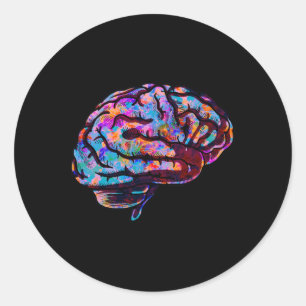 Sticker Rond Neurologue Cool du cerveau humain de l'art pharmac
