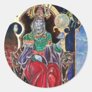 Sticker Rond NEUROMANCER, bleu rouge