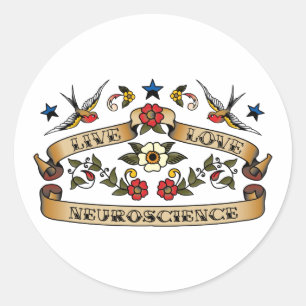 Sticker Rond Neuroscience de l'amour en direct