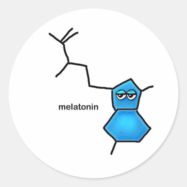 Sticker Rond Neurotransmetteur de mélatonine (Devant)