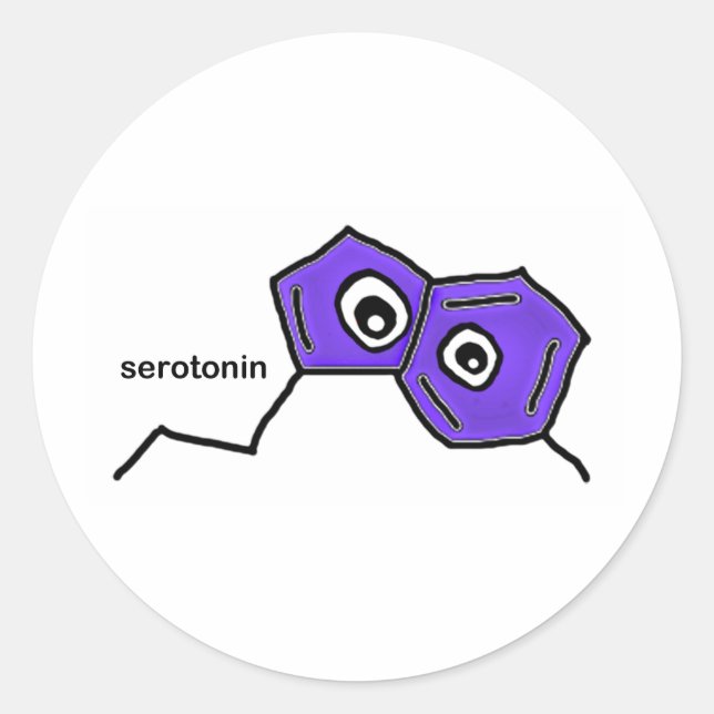 Sticker Rond Neurotransmetteur de sérotonine (Devant)