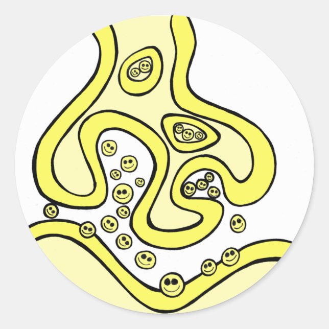 Sticker Rond Neurotransmetteurs de sourire (Devant)