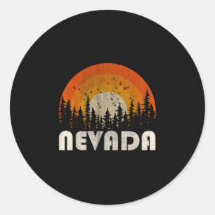 Sticker Rond Nevada - nature drôle vintage randonnée 60s 70s 80