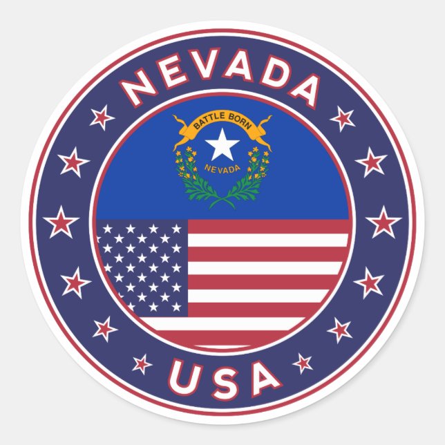 Sticker Rond Nevada, Nevada téléphone case, Nevada sticker, (Devant)