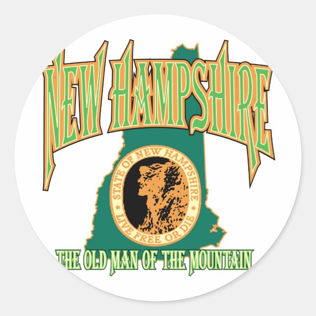 Sticker Rond New Hampshire (Devant)