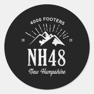 Sticker Rond New Hampshire 4 000 pieds Nh48 Randonnée 