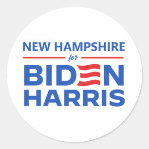 Sticker Rond New Hampshire pour Biden Harris