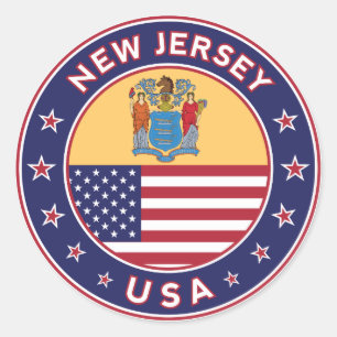 Sticker Rond New Jersey, New Jersey autocollant, étui téléphoni