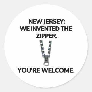 Sticker Rond New Jersey : Nous avons inventé la fermeture éclai