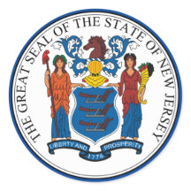 Sticker rond New Jersey Seal