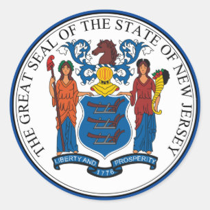 Sticker rond New Jersey Seal