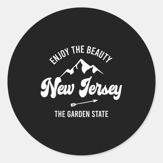 Sticker Rond New Jersey - The Garden State - Enjoy The Beauty  (Devant)