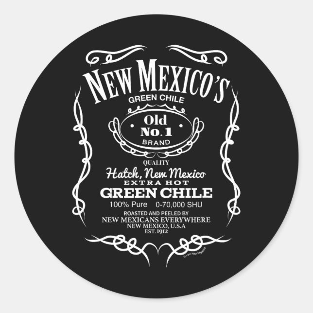 Sticker Rond New Mexico's Old No. 1 Hatch Green Chile Novelty D (Devant)
