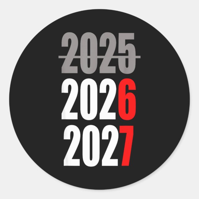 Sticker Rond New Year 2026 Funny 67 New Year's Eve Party  (Devant)