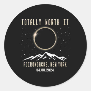 Sticker Rond New York 2024 Éclipse solaire totale