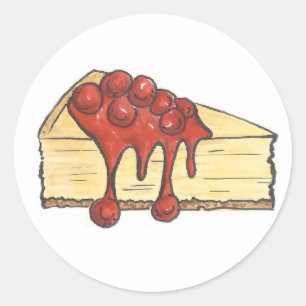 Sticker Rond New York City Cherry Cheesecake Fromage Fromage