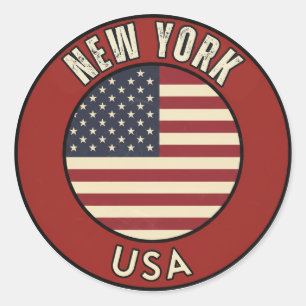 Sticker Rond New York États-Unis d'Amérique
