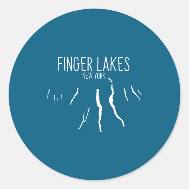 Sticker Rond New York Finger Lakes Map Design _1  (Devant)