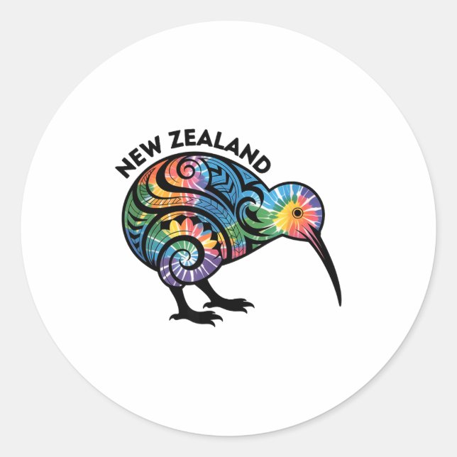 Sticker Rond New Zealand Kiwi Bird  (Devant)