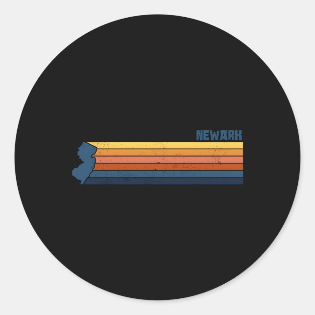 Sticker Rond Newark New Jersey (Devant)