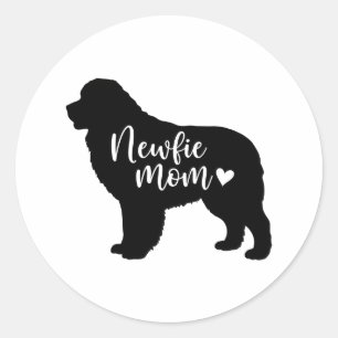 Sticker Rond Newfie Mom - Newfoundland Mom - Newfie Dog Moms