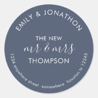 Newlywees Nom du retour Adresse Dusty Navy Blue