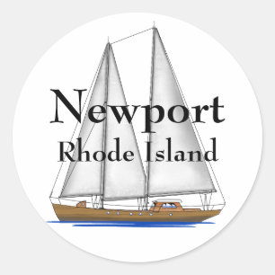 Sticker Rond Newport Rhode Island