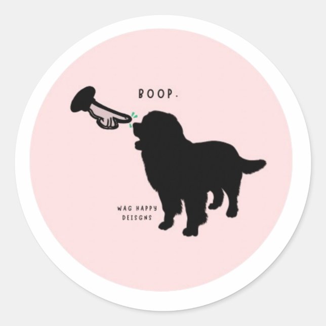 Sticker Rond Nez Boop Dog Love (Devant)