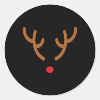 Sticker Rond Nez rouge des Antlers de rennes