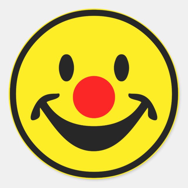 Sticker Rond Nez rouge - jaune + vos idées (Devant)