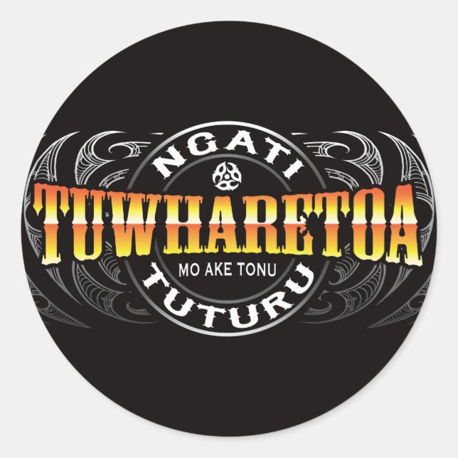 Sticker Rond Ngati Tuwharetoa Vie Moko Chrome (Devant)