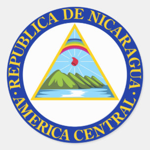 Sticker Rond NICARAGUA - drapeau/emblème/blason/symbole