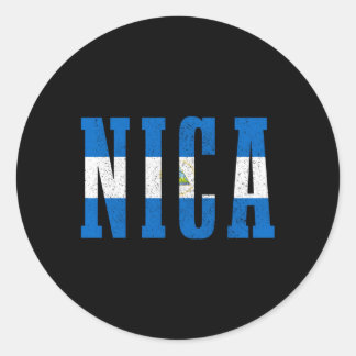 Sticker Rond Nicaragua Nica, Drapeau du Nicaragua
