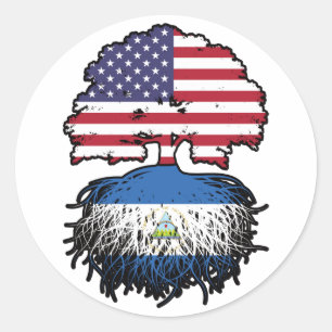 Sticker Rond Nicaragua Nicaragua Nicaragua Amérique Etats-Unis