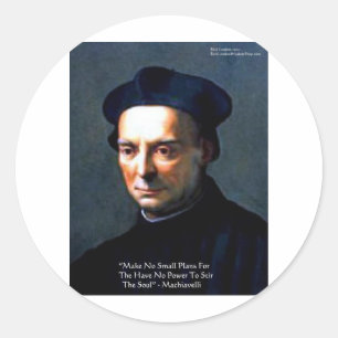 Sticker Rond Niccolo Machiavelli "Power" Citation de sagesse Ca