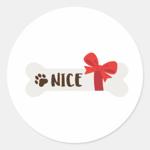 Sticker Rond Nice Chien Bone