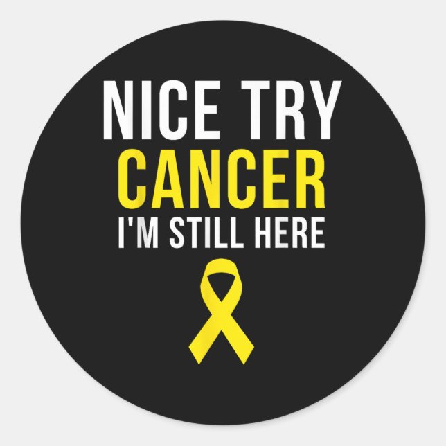 Sticker Rond Nice Essayez Survivante Sarcoma Cancer Sensibilisa (Devant)