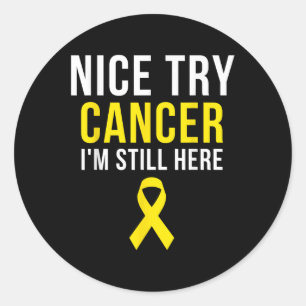 Sticker Rond Nice Essayez Survivante Sarcoma Cancer Sensibilisa