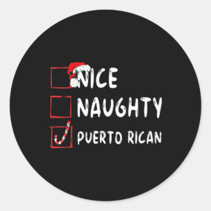 Sticker Rond Nice Naughty Puerto Rican Christmas Porto Rico