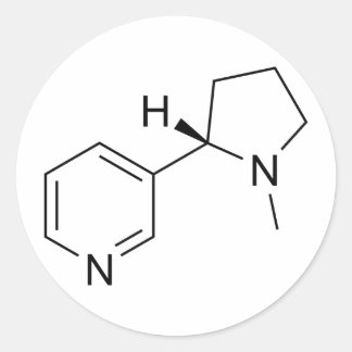 Sticker Rond Nicotine-Molécule