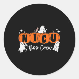 Sticker Rond Nicu Boo Costume de Citrouille fantôme NICU Nurse 