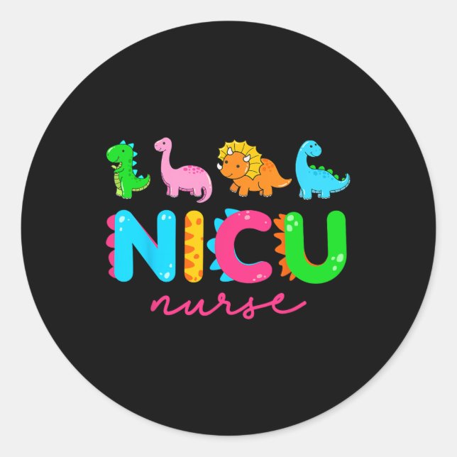 Sticker Rond NICU Infirmière Animal Infirmière Appréciation Nic (Devant)