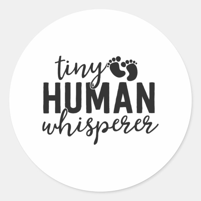 Sticker Rond NICU Infirmière Cadeaux minuscules humains Whisper (Devant)