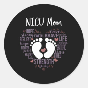Sticker Rond Nicu Maman Preemie Ou Nicu Mois De Sensibilisation