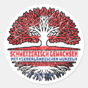 Sticker Rond Niederlande Niederländisch Schweizer Schweiz Baum