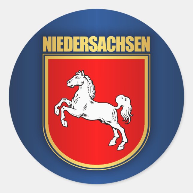 Sticker Rond Niedersachsen (Basse-Saxe) COA (Devant)