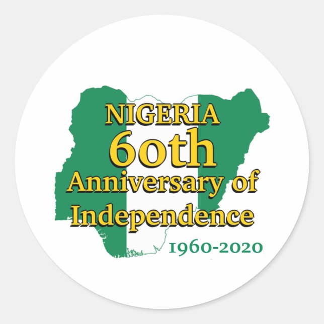 Sticker Rond NIGERIA 60e anniversaire de l'indépendance | Nigér (Devant)