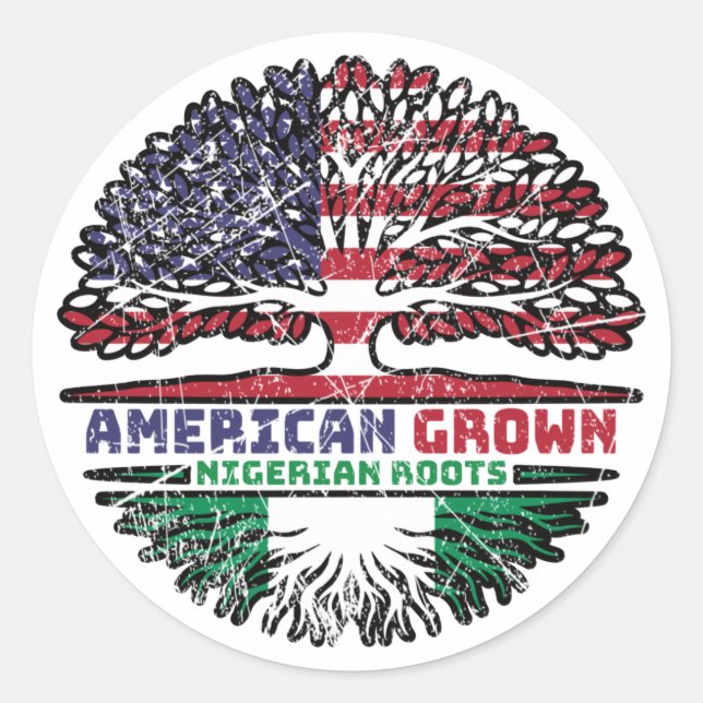 Sticker Rond Nigéria Nigéria États-Unis États-Unis (Devant)