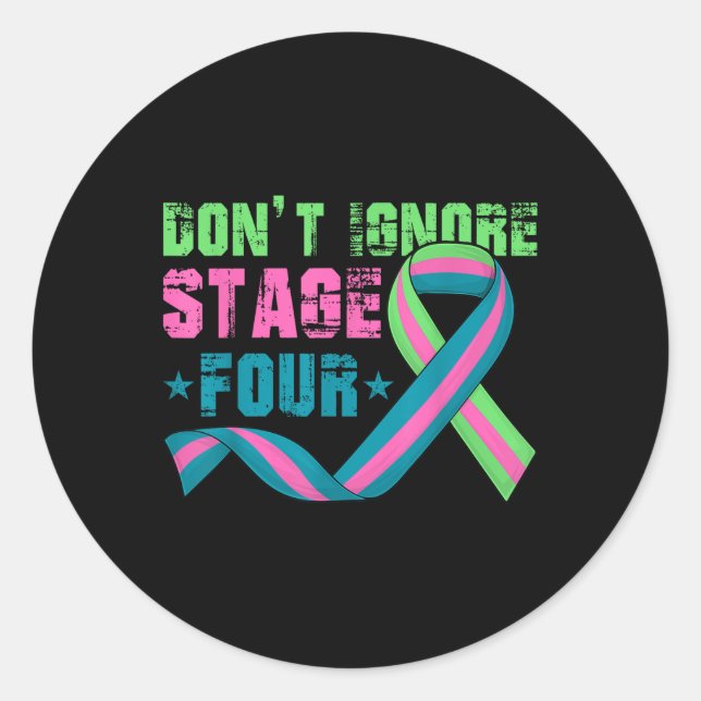 Sticker Rond N'Ignorez Pas Le Quatrième Stade Metastatic Breast (Devant)